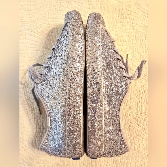 Keds X Kate Spade Ladies Silver Glitter Sneakers - Picture 6 of 7